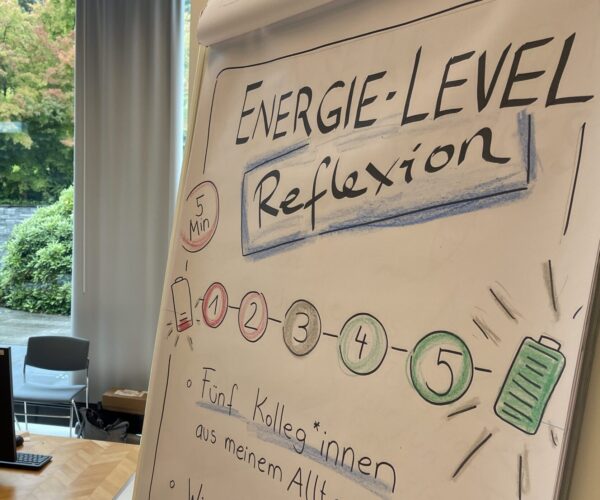 Flipchart: Energie-Level Reflexion